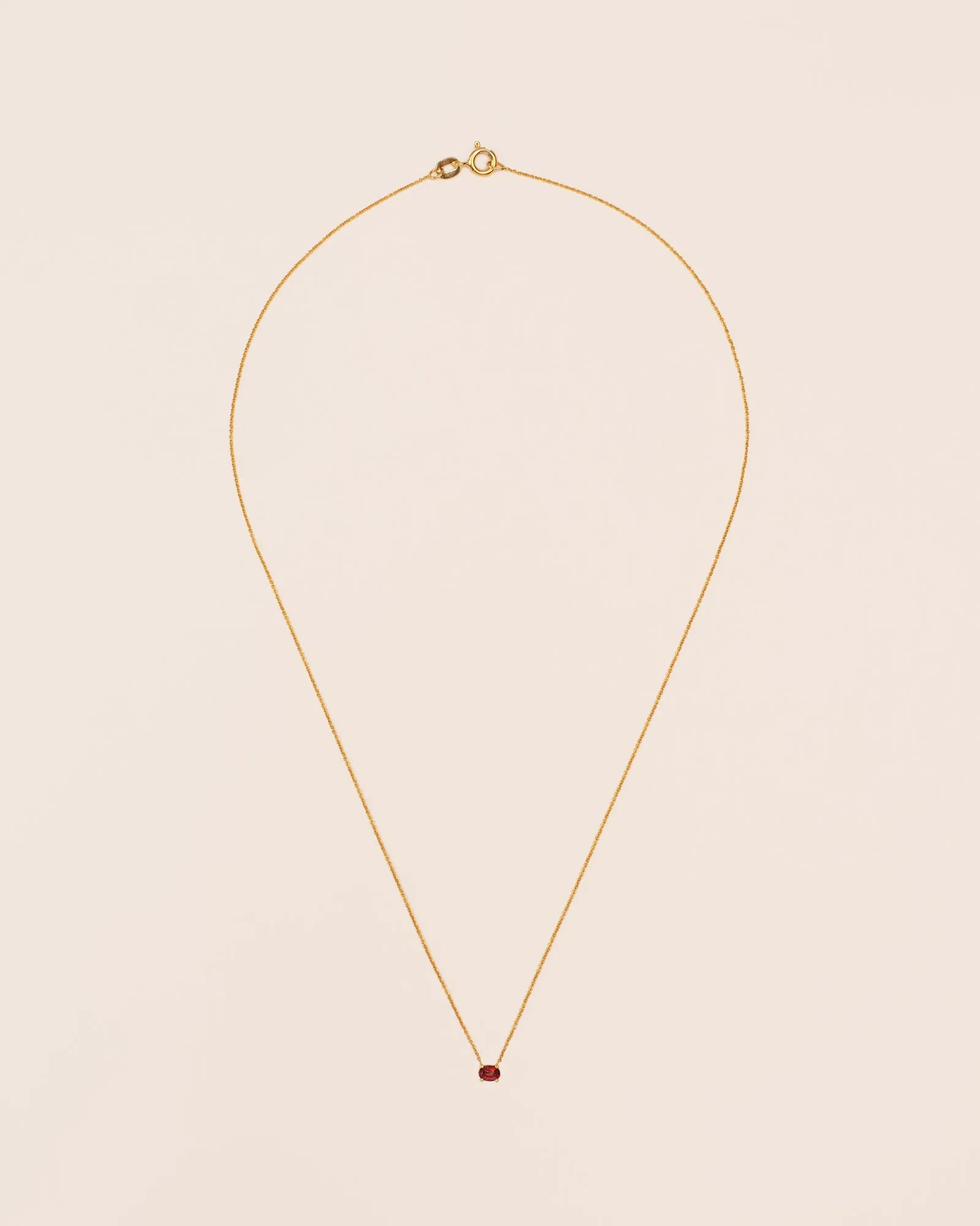 18K Gold Necklace w. Garnet