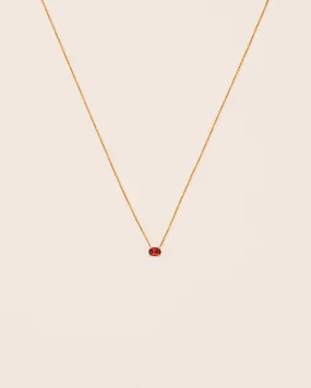 18K Gold Necklace w. Garnet