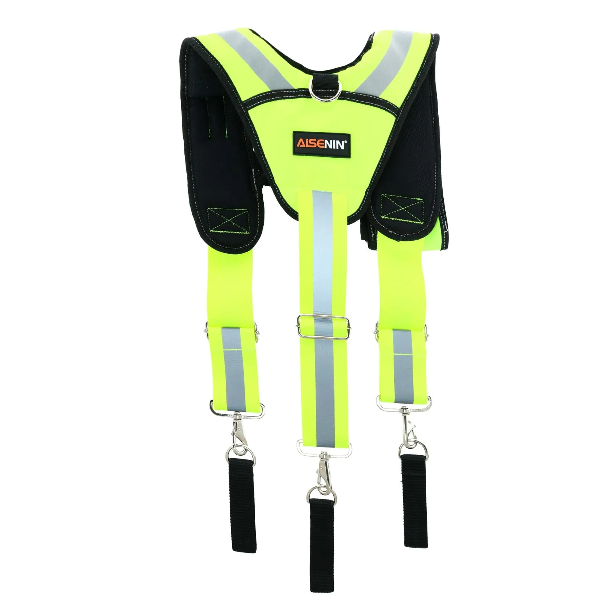 Aisenin Men's Reflective Safety Suspenders with Swivel Hooks & Tool Belt Loops