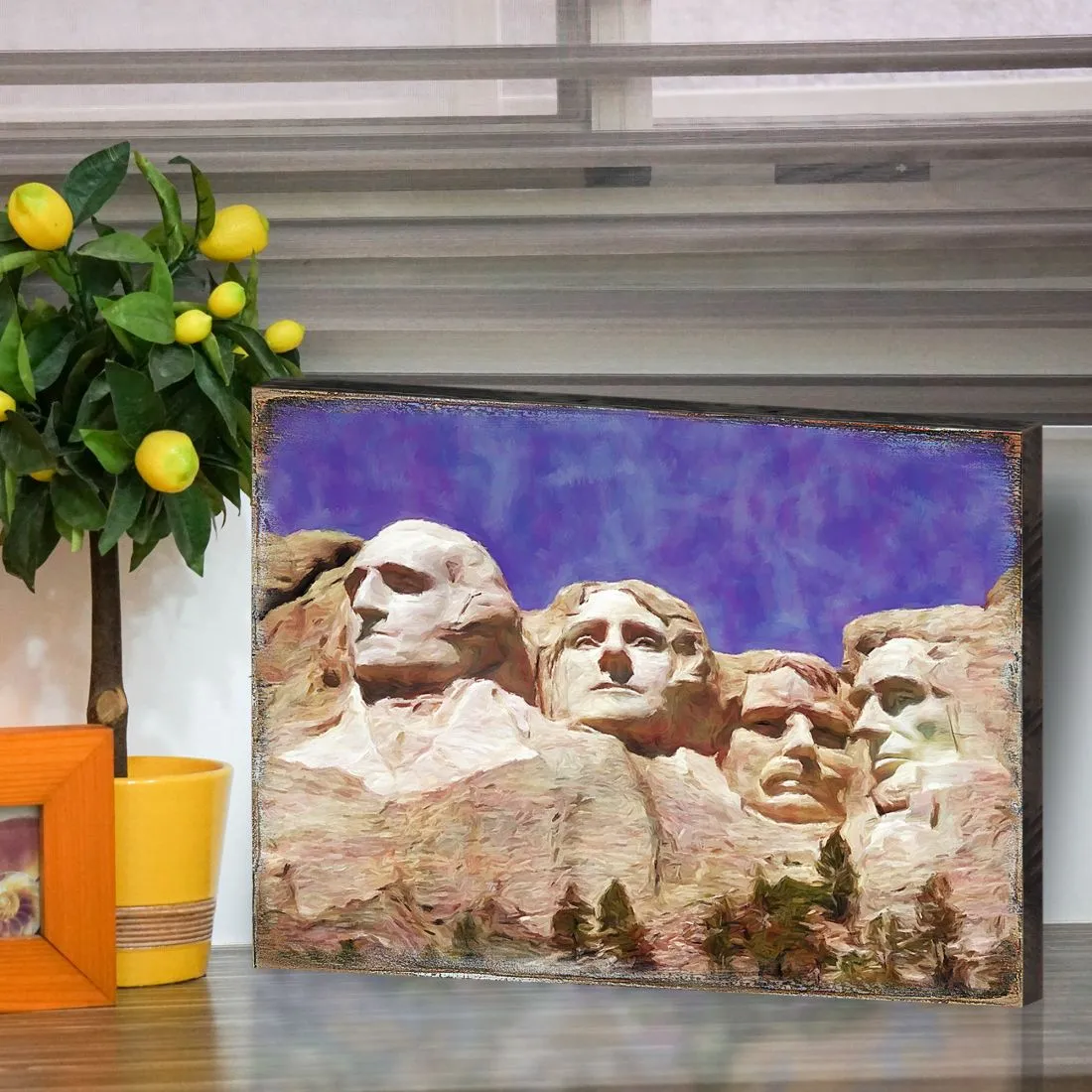 Amarante Mount Rushmore Wooden Wall Art by Nature Wonders - Nature Wildlife Décor  - 95247B