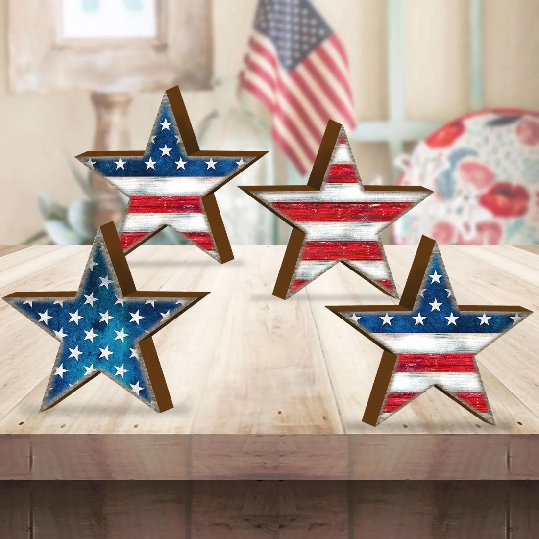 American Patriotic Composition Set of 15 Wall Block by G. DeBrekht - American Patriotic Décor - 852760-S15