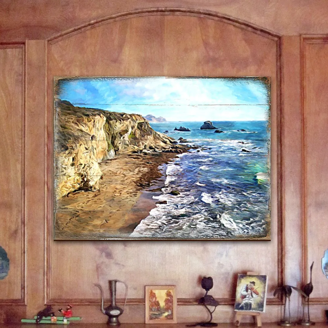 Beach Wood Wooden Coastal Wall Art by Nature Wonders - Coastal Sea-Life Décor - 95272B