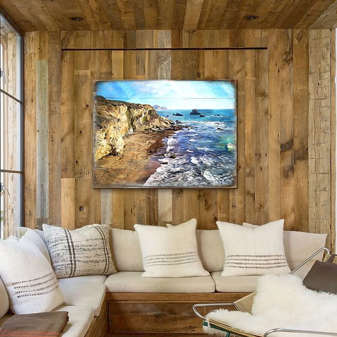 Beach Wood Wooden Coastal Wall Art by Nature Wonders - Coastal Sea-Life Décor - 95272B