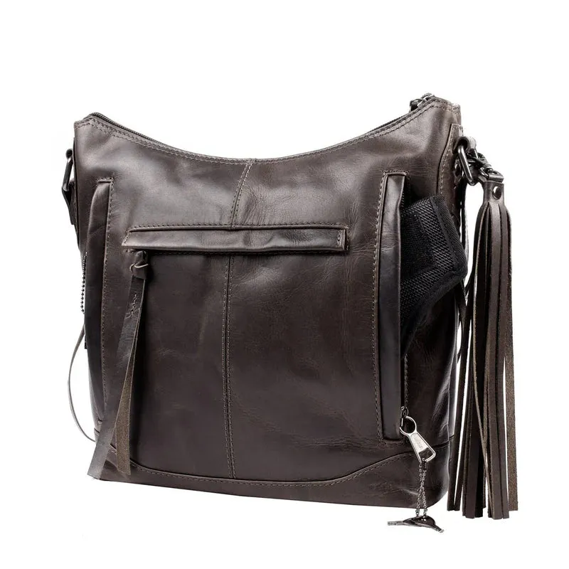 Blake Leather Concealed Carry Scooped Leather Crossbody Purse