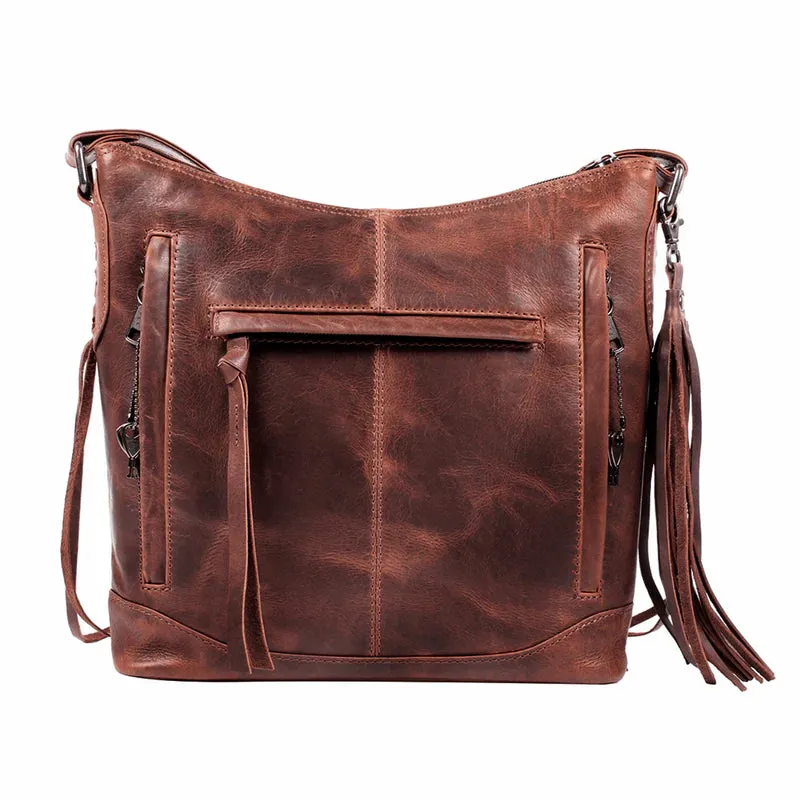 Blake Leather Concealed Carry Scooped Leather Crossbody Purse