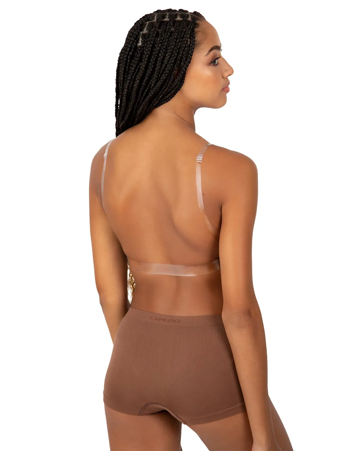 Capezio Deep Neck Clear Back Bra Teen 3777T