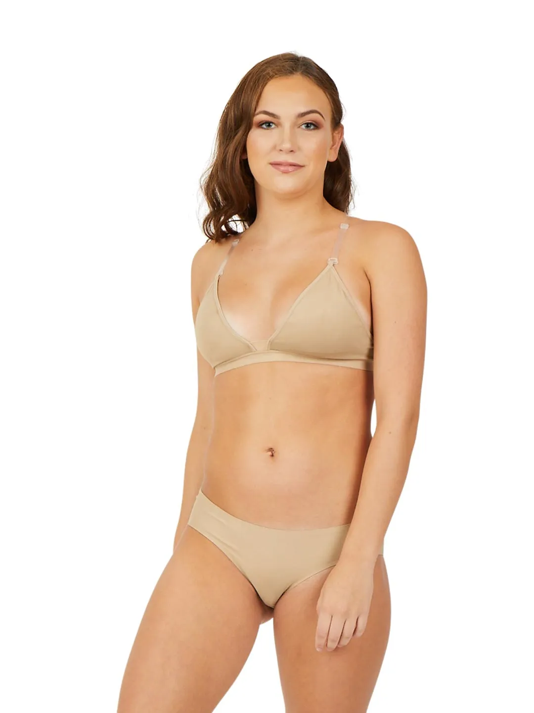 Capezio Deep Neck Clear Back Bra Teen 3777T