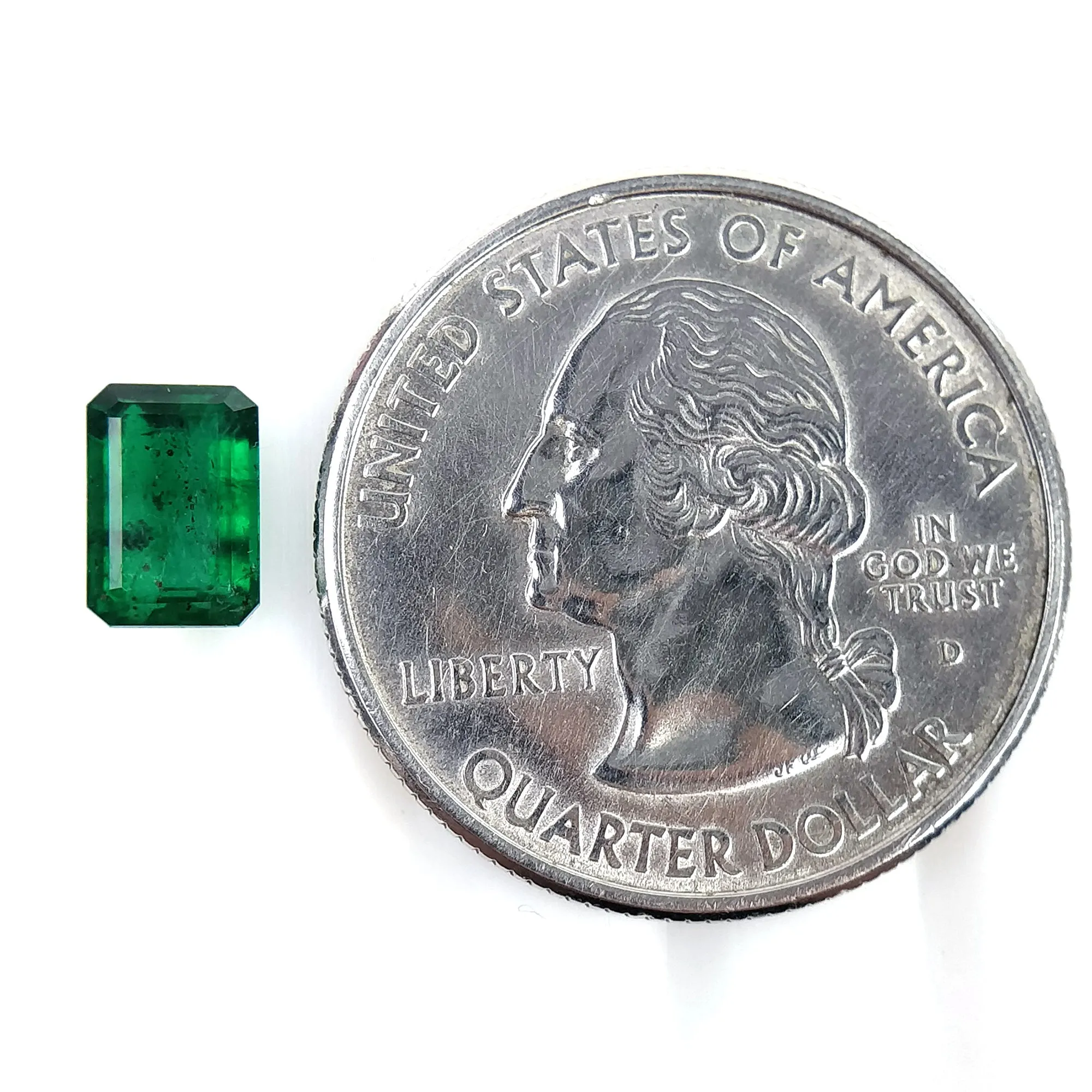 EMERALD Gemstone Normal Cut : 1.22cts Natural Untreated Unheated Green Emerald Octagon Shape 7.6*5.2mm (With Video)