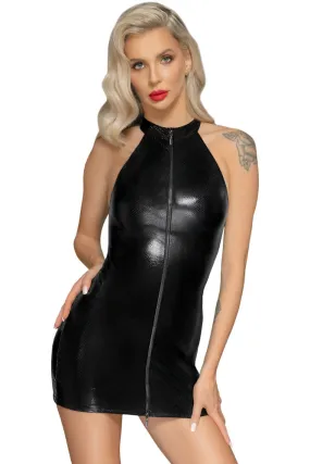 Noir Handmade Snake Wetlook Mini Dress