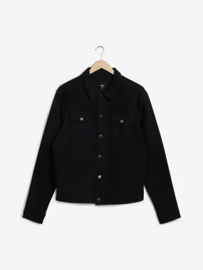 Nuon Black Slim-Fit Denim Jacket