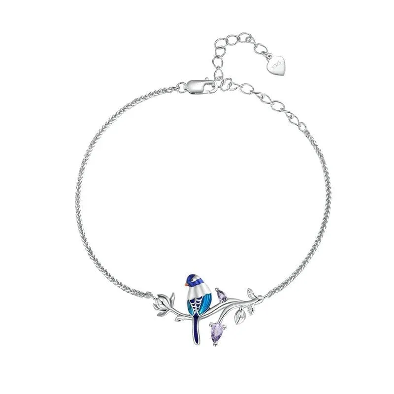 Rainbow Kingfisher 925 Sterling Silver Charm Bracelet