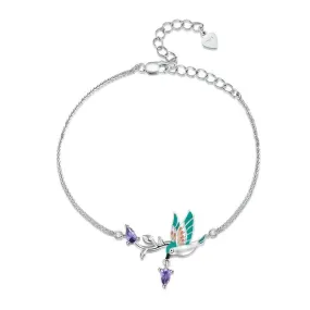 Rainbow Kingfisher 925 Sterling Silver Charm Bracelet