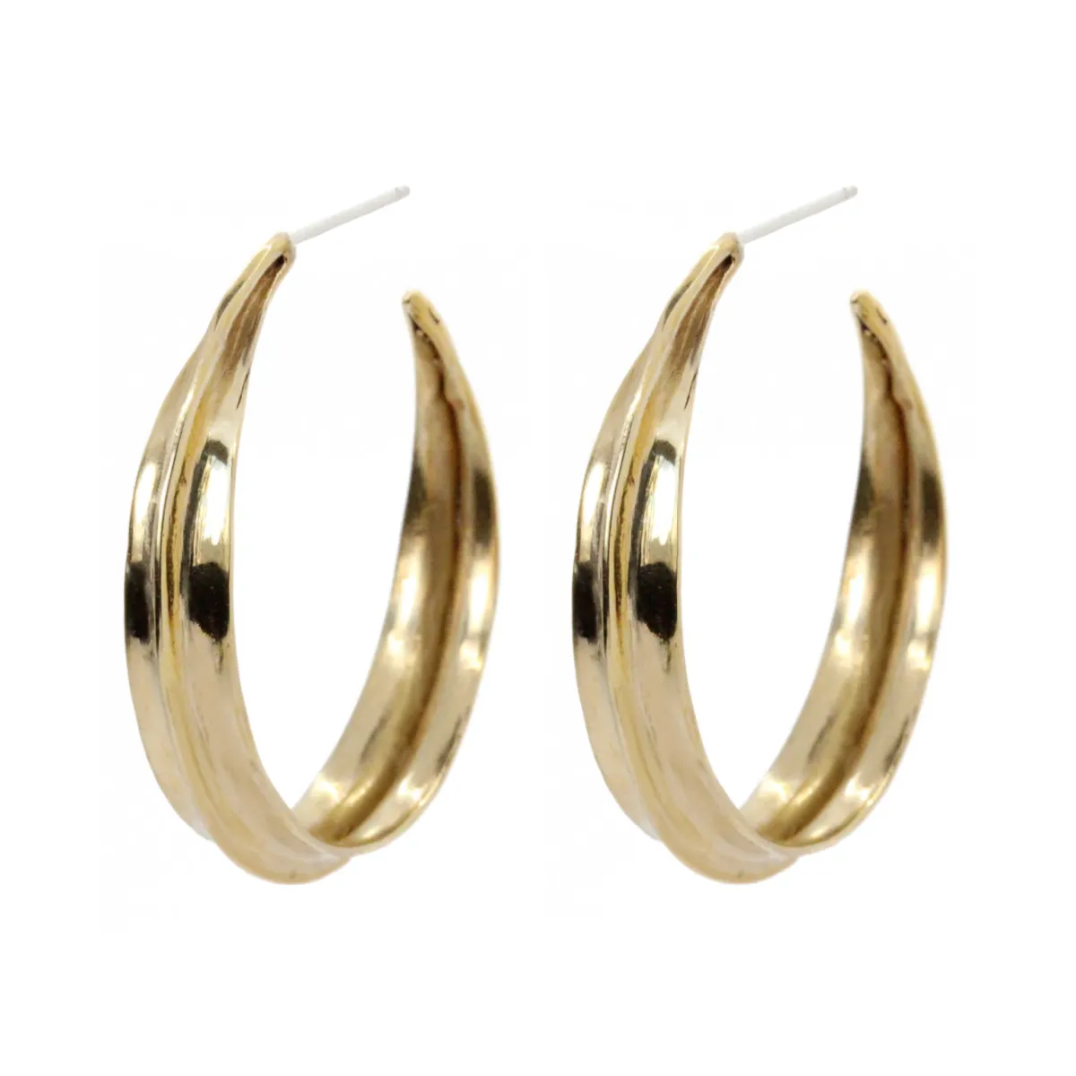 Sahara Ridge Hoop Earrings, Large, Bronze