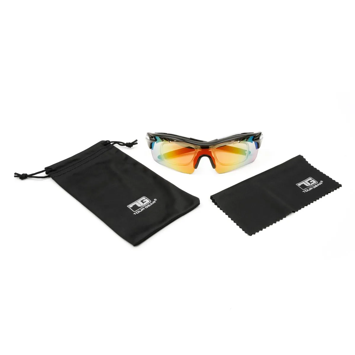 Tour Gear Gloss Black Interchangeable Sunglasses (with 5 Lense)